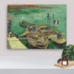 Quay with men unloading sand barges by Vincent van Gogh Thin canvas Print